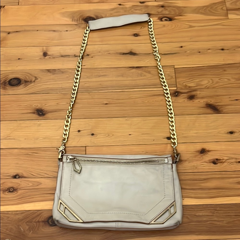 Botkier Cream Crossbody Bag with Gold Chain